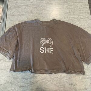 Darc Sport “She” Graphic Crop Top Shirt